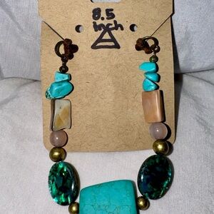 Turquoise and Green Stone Necklace
